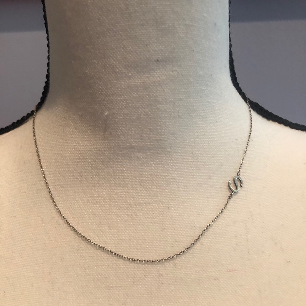 “S” Initial Necklace In Silver - image 2